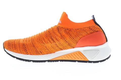 Diesel S-KB ATHL Sock Mens Orange Canvas Slip On Athletic Walking Shoes