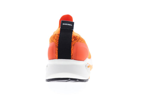Diesel S-KB ATHL Sock Mens Orange Canvas Slip On Athletic Walking Shoes