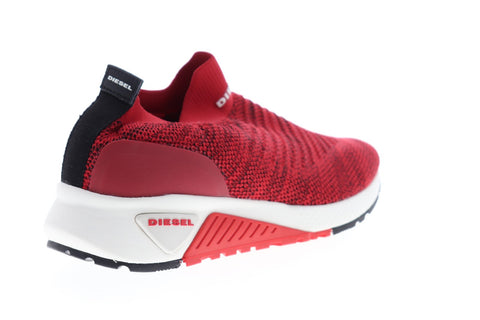 Diesel S-KB ATHL Sock Y01881-P2199-T4041 Mens Red Canvas Athletic Walking Shoes