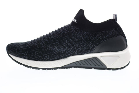 Diesel S-Kb Athl Sock Mens Black Canvas Slip On Lifestyle Sneakers Shoes