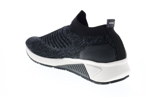 Diesel S-Kb Athl Sock Mens Black Canvas Slip On Lifestyle Sneakers Shoes