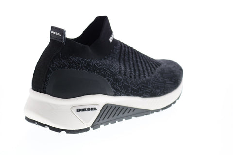 Diesel S-Kb Athl Sock Mens Black Canvas Slip On Lifestyle Sneakers Shoes