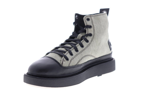 Diesel H-Cage DBB Y01909-PR053-H7193 Mens Gray Canvas Casual Dress Boots Shoes