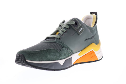 Diesel S-Brentha Lc Mens Green Leather Lace Up Lifestyle Sneakers Shoes