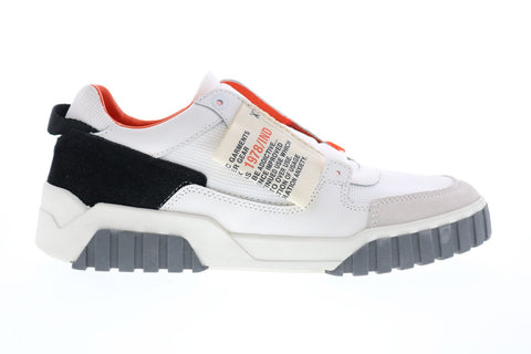 Diesel S-Le Rua On Mens White Leather Lace Up Lifestyle Sneakers Shoes