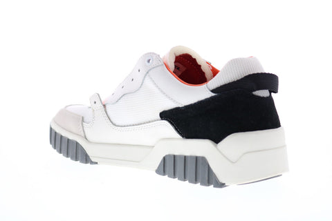 Diesel S-Le Rua On Mens White Leather Lace Up Lifestyle Sneakers Shoes