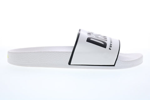 Diesel Valla Sa-Valla Mens White Synthetic Slip On Slides Sandals Shoes
