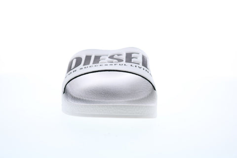 Diesel Valla Sa-Valla Mens White Synthetic Slip On Slides Sandals Shoes
