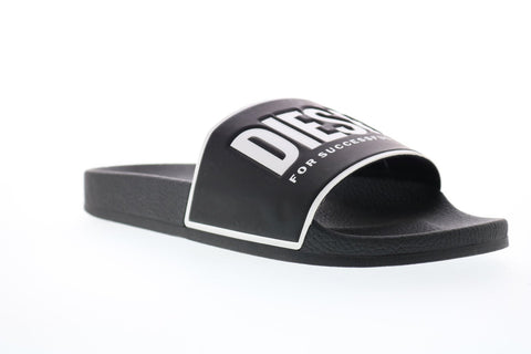 Diesel Valla Sa-Valla Mens Black Synthetic Slip On Slides Sandals Shoes