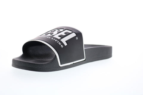 Diesel Valla Sa-Valla Mens Black Synthetic Slip On Slides Sandals Shoes