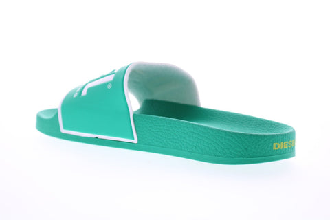 Diesel Valla Sa-Valla Mens Green Synthetic Slip On Slides Sandals Shoes