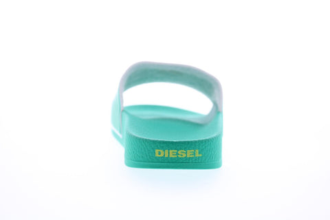 Diesel Valla Sa-Valla Mens Green Synthetic Slip On Slides Sandals Shoes
