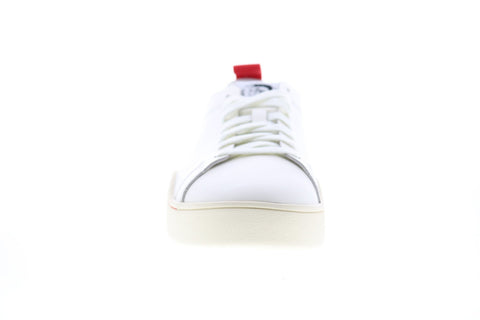 Diesel S-Clever Ls Mens White Leather Lace Up Lifestyle Sneakers Shoes