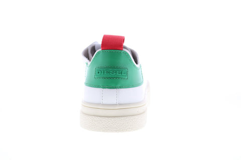 Diesel S-Clever Ls Mens White Leather Lace Up Lifestyle Sneakers Shoes