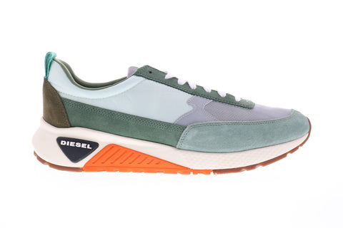 Diesel K-Kb Low Lace II Mens Green Suede Lace Up Lifestyle Sneakers Shoes