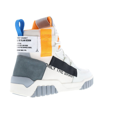 Diesel Le Rua S-Rua Mid SP Mens White Lace Up Lifestyle Sneakers Shoes