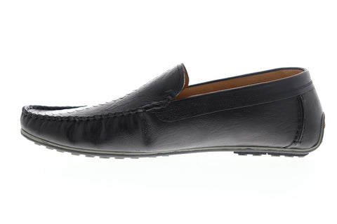 Zanzara Rembrandt ZG112C55 Mens Black Leather Slip On Casual Loafers Shoes
