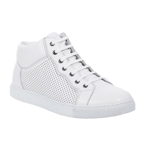 Zanzara Encore ZJ822S57 Mens White Leather Lace Up Lifestyle Sneakers Shoes