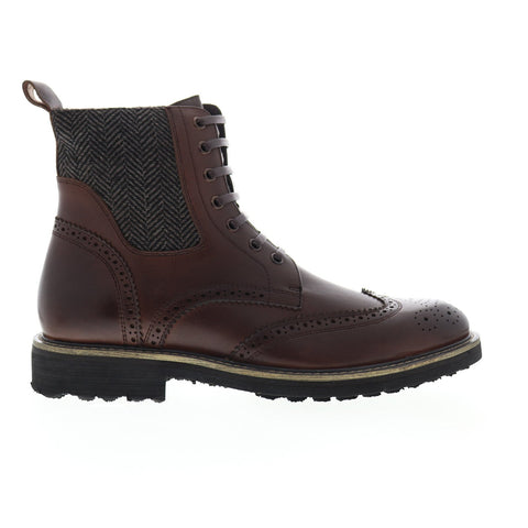 Zanzara Farber ZK580S40 Mens Brown Leather Lace Up Casual Dress Boots Shoes