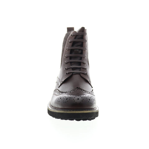Zanzara Farber ZK580S40 Mens Brown Leather Lace Up Casual Dress Boots Shoes