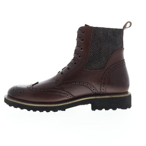 Zanzara Farber ZK580S40 Mens Brown Leather Lace Up Casual Dress Boots Shoes