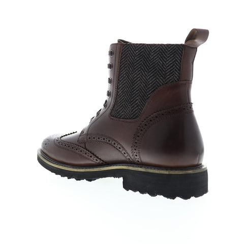 Zanzara Farber ZK580S40 Mens Brown Leather Lace Up Casual Dress Boots Shoes