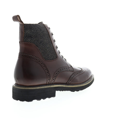 Zanzara Farber ZK580S40 Mens Brown Leather Lace Up Casual Dress Boots Shoes