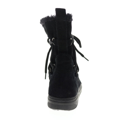Earth Inc. Zodiac Snow Boot Womens Black Suede Lace Up Mid Calf Boots