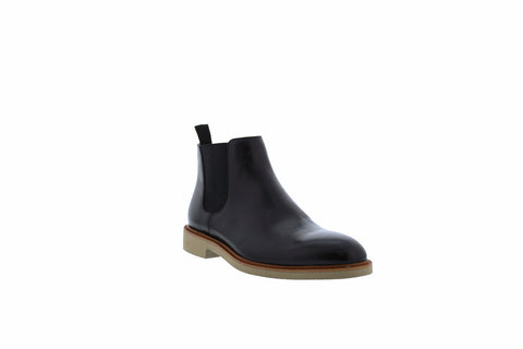 Zanzara Arthemis ZZ1464B Mens Black Leather Slip On Chelsea Boots