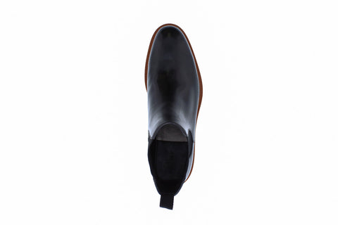 Zanzara Arthemis ZZ1464B Mens Black Leather Slip On Chelsea Boots