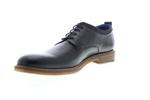 Zanzara Stuart ZZC1204 Mens Black Leather Casual Lace Up Oxfords Shoes