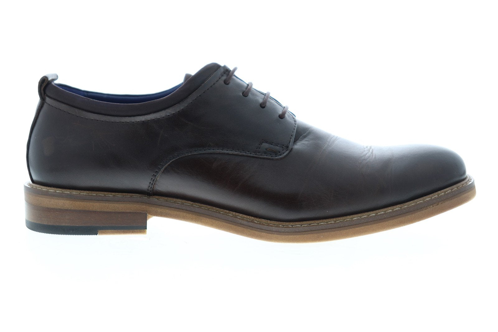 Zanzara Stuart ZZC1204 Mens Brown Leather Low Top Plain Toe  display picture 3