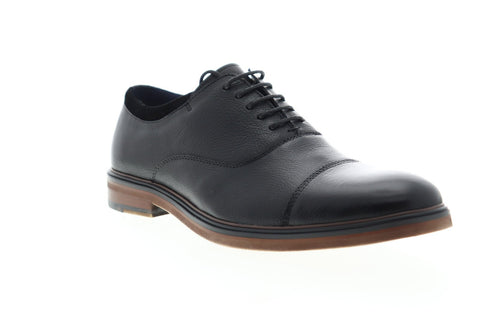 Zanzara Hans ZZC1205 Mens Black Leather Casual Lace Up Oxfords Shoes