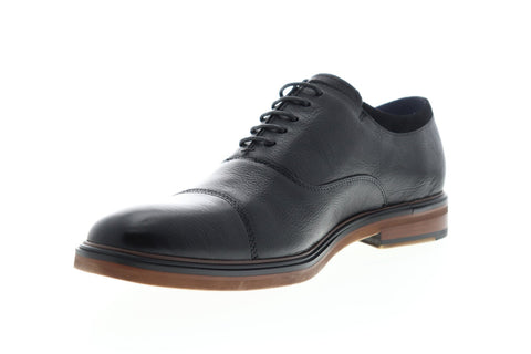 Zanzara Hans ZZC1205 Mens Black Leather Casual Lace Up Oxfords Shoes
