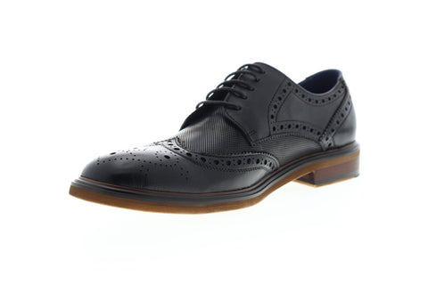 Zanzara Roman ZZC1212 Mens Black Leather Casual Lace Up Oxfords Shoes