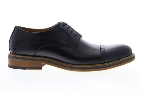 Zanzara Paul ZZC1213 Mens Black Leather Casual Lace Up Oxfords Shoes