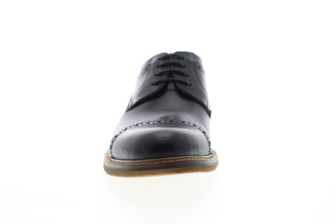 Zanzara Paul ZZC1213 Mens Black Leather Casual Lace Up Oxfords Shoes