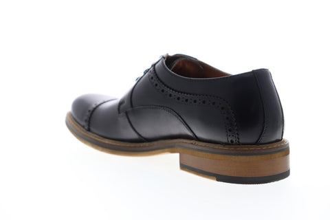 Zanzara Paul ZZC1213 Mens Black Leather Casual Lace Up Oxfords Shoes