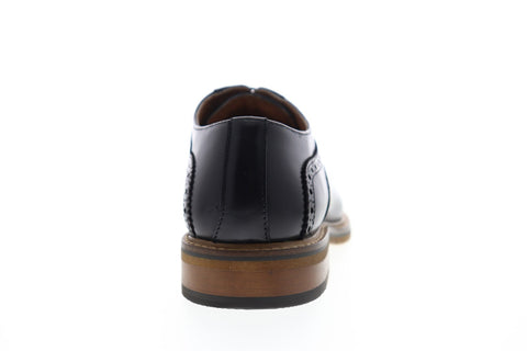 Zanzara Paul ZZC1213 Mens Black Leather Casual Lace Up Oxfords Shoes
