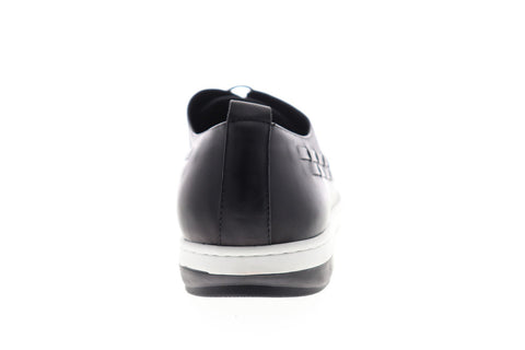 Zanzara Digital ZZL1038 Mens Black Leather Lace Up Low Top Sneakers Shoes