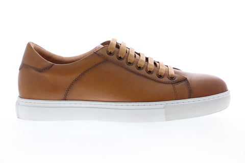 Zanzara Music ZZL1058 Mens Brown Leather Lace Up Low Top Sneakers Shoes