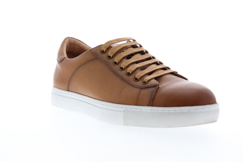 Zanzara Music ZZL1058 Mens Brown Leather Lace Up Low Top Sneakers Shoes