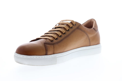 Zanzara Music ZZL1058 Mens Brown Leather Lace Up Low Top Sneakers Shoes