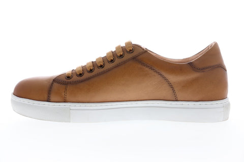 Zanzara Music ZZL1058 Mens Brown Leather Lace Up Low Top Sneakers Shoes