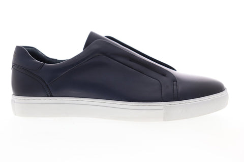 Zanzara Sorgh ZZL1133 Mens Blue Leather Slip On Sneakers Shoes