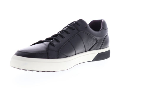 Zanzara Kurt ZZL1207 Mens Black Leather Lace Up Low Top Sneakers Shoes
