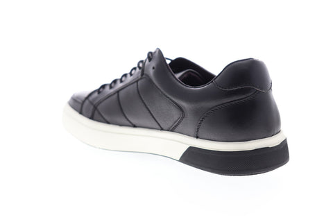 Zanzara Kurt ZZL1207 Mens Black Leather Lace Up Low Top Sneakers Shoes
