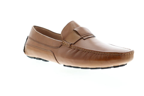 Zanzara Newton ZZ21100 Mens Brown Leather Casual Slip On Loafers Shoes