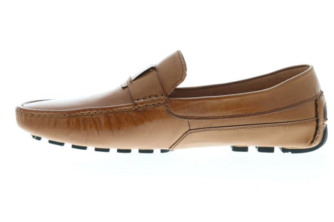 Zanzara Newton ZZ21100 Mens Brown Leather Casual Slip On Loafers Shoes