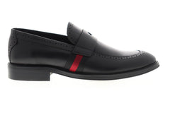 Zanzara Hensel ZZS1106 Mens Black Leather Dress Slip On Loafers Shoes